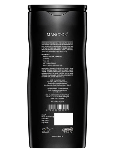 Mancode Sheabutter Body Wash For Men 450ml | For Body, Face with Shea butter and Natural Oils Extract | Oil Control | Odor Protection | 450 Ml Shower Gel For Men (Pack Of 1)